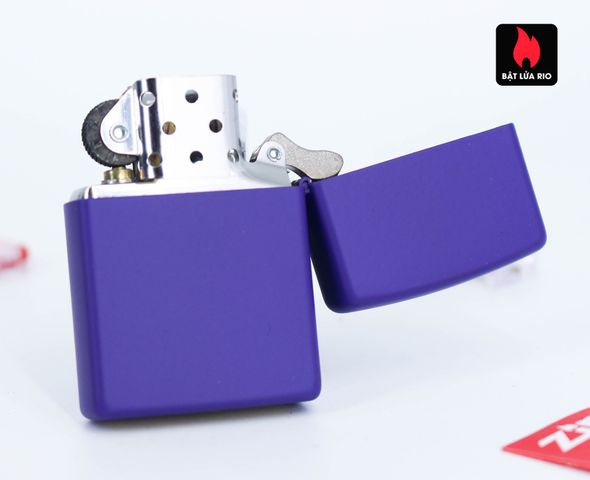 Bật Lửa Zippo 237 Màu Tím Matte - Bật Lửa Chính Hãng Mỹ, Chất Liệu Đồng Thau, Kháng Gió, Âm Thanh Đặc Trưng 