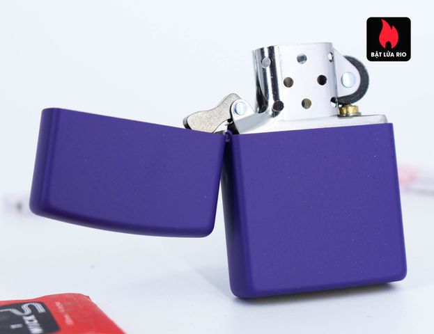 Bật Lửa Zippo 237 Màu Tím Matte - Bật Lửa Chính Hãng Mỹ, Chất Liệu Đồng Thau, Kháng Gió, Âm Thanh Đặc Trưng 
