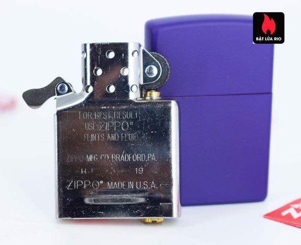 Bật Lửa Zippo 237 Màu Tím Matte - Bật Lửa Chính Hãng Mỹ, Chất Liệu Đồng Thau, Kháng Gió, Âm Thanh Đặc Trưng 