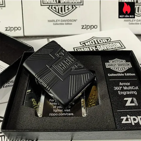 Zippo 49176 - Bật Lửa Collectible Armor Black Matte Harley-Davidson® 2020 - Quà Tặng Cho Người Mê Xe Máy