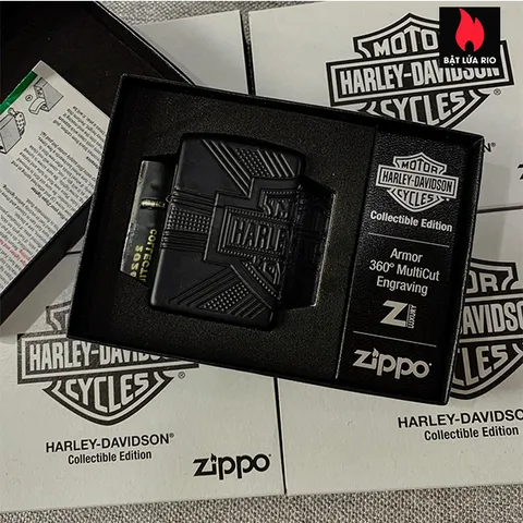 Zippo 49176 - Bật Lửa Collectible Armor Black Matte Harley-Davidson® 2020 - Quà Tặng Cho Người Mê Xe Máy