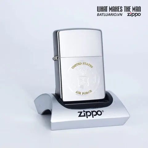 Bật Lửa Zippo 49147 U.S. Air Force™ Satin Chrome - Quà Tặng Độc Đáo Cho Người Yêu Thích Quân Đội Mỹ