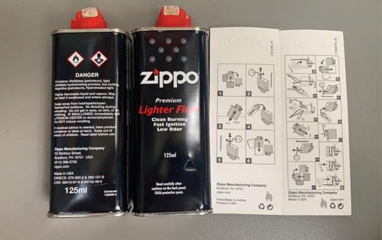Combo Hàng Chính Hãng Zippo - 2 Chai Xăng 125ml, 1 Vỉ Đá Lửa, 1 Vỉ Bấc - Phụ Kiện Bảo Đảm Hiệu Quả và An Toàn Sử Dụng