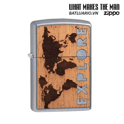 Bật Lửa Zippo 49171 WOODCHUCK USA Explore - Bằng Gỗ, Chrome Sang Trọng, Mừng Tái Tạo Rừng, Hàng Chính Hãng Mỹ