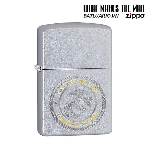 Bật Lửa Zippo U.S. Marines Corps Satin Chrome 49150 - Quà Tặng Độc Đáo Nhân Kỷ Niệm Quân Đội Hoa Kỳ