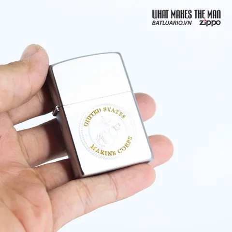 Bật Lửa Zippo U.S. Marines Corps Satin Chrome 49150 - Quà Tặng Độc Đáo Nhân Kỷ Niệm Quân Đội Hoa Kỳ