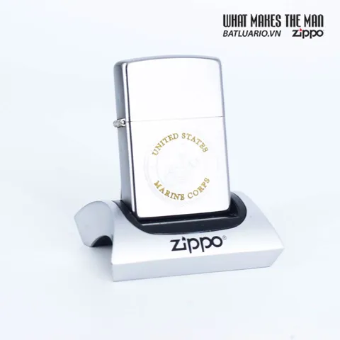 Bật Lửa Zippo U.S. Marines Corps Satin Chrome 49150 - Quà Tặng Độc Đáo Nhân Kỷ Niệm Quân Đội Hoa Kỳ
