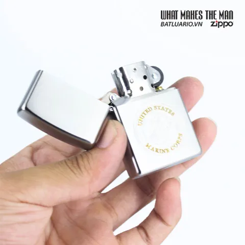 Bật Lửa Zippo U.S. Marines Corps Satin Chrome 49150 - Quà Tặng Độc Đáo Nhân Kỷ Niệm Quân Đội Hoa Kỳ