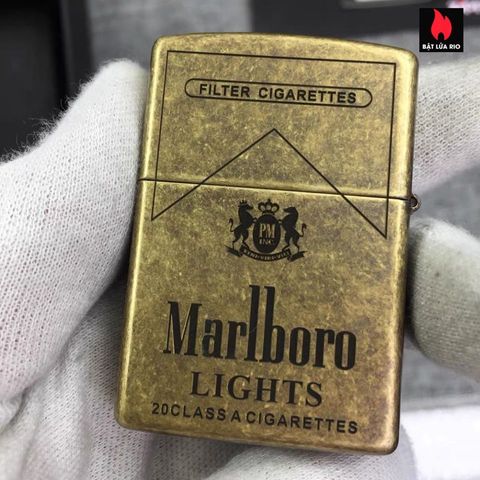 Zippo Đồng Vàng Giả Cổ 201FB Khắc Light 5 Mặt - Bật Lửa Zippo Sang Trọng, Quà Tặng Lý Tưởng Cho Người Yêu Thích Sưu Tập