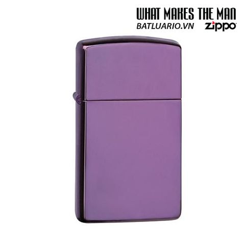 Zippo Slim® Bật Lửa Mạ Chorme Màu Tím Cao Cấp - Bảo Hành Trọn Đời, Kháng Gió, Quà Tặng Sang Trọng