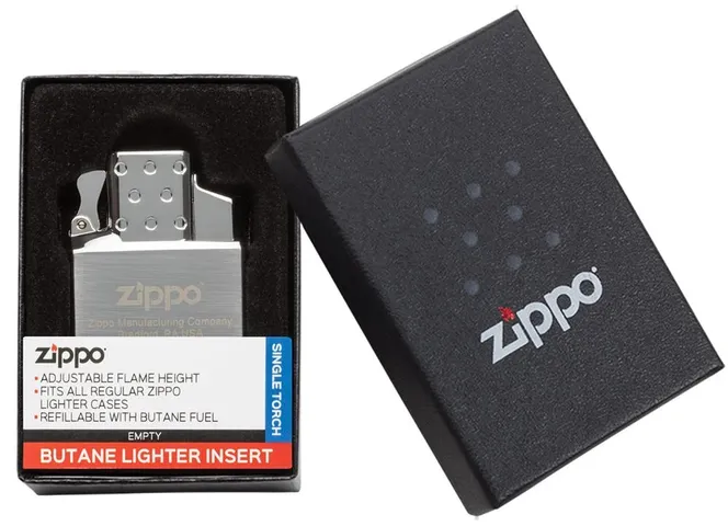 Ruột Bật Lửa Zippo Gas Butane Một Tia Lửa 65826 - Phụ Kiện Thay Thế Cho Bật Lửa Zippo, Độ Bền Cao, Lửa Điều Chỉnh, Hộp Quà Tặng