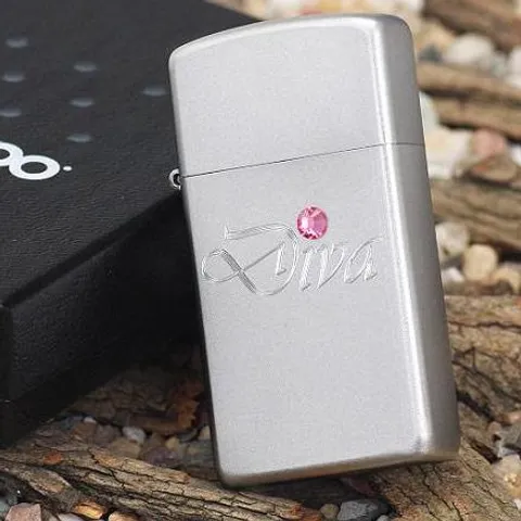 Zippo 24573 - Bật Lửa Slim Diva Kiểu Dáng Bạc Sang Trọng - Quà Tặng Phong Cách Thời Trang cho Dân Sưu Tầm