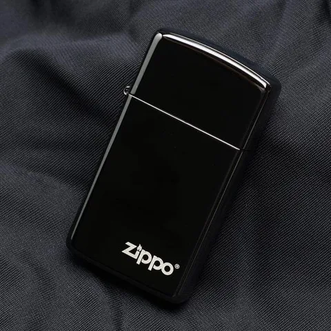 Bật Lửa Zippo Slim Ebony 28123ZL - Bật Lửa Nhỏ Chống Gió Chính Hãng với Logo Zippo - Hàng Nhập Khẩu Mỹ