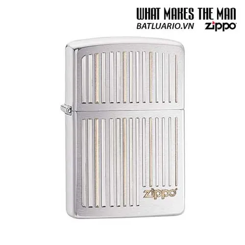 Bật Lửa Zippo 28646 Chính Hãng - Mặt B brushed Chrome Sang Trọng, Hàng Mới 2014, Full Box, Quà Tặng Độc Đáo
