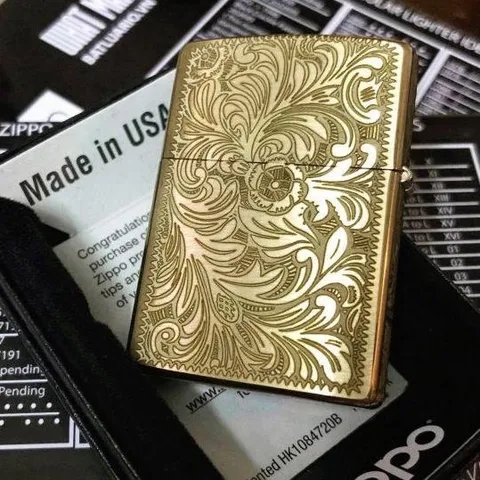 Zippo 204B Khắc Chữ P Hoa Văn Venetian 5 Mặt - Bật Lửa Sang Trọng, Quà Tặng Độc Đáo Cho Người Yêu Thích Thời Trang