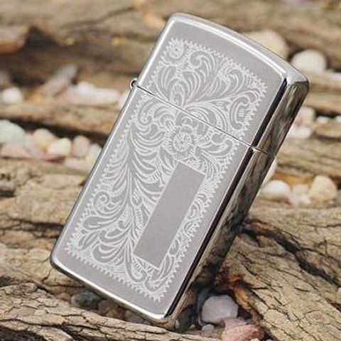 Zippo Slim Venetian Ashtray - High Polish Chrome Lighter - Elegant Gift for Collectors and Smokers
