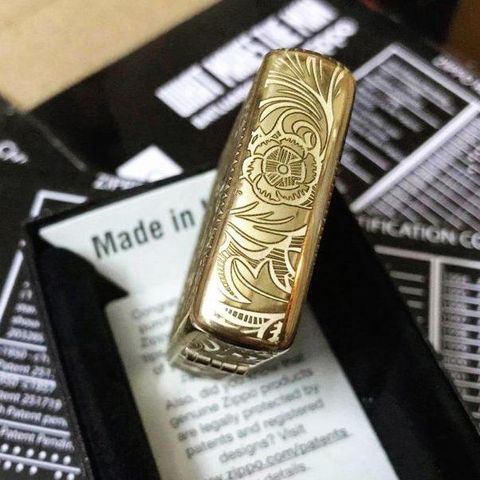 Zippo 204B Khắc Chữ T Hoa Văn Venetian 5 Mặt - Bật Lửa Sang Trọng Chống Gió, Quà Tặng Thú Vị Cho Fan Zippo