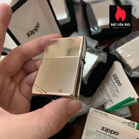 Zippo 14 Bạc Nguyên Khối Vintage - Bật Lửa Sang Trọng Phong Cách Cổ Điển cho Người Yêu Thích Sưu Tập