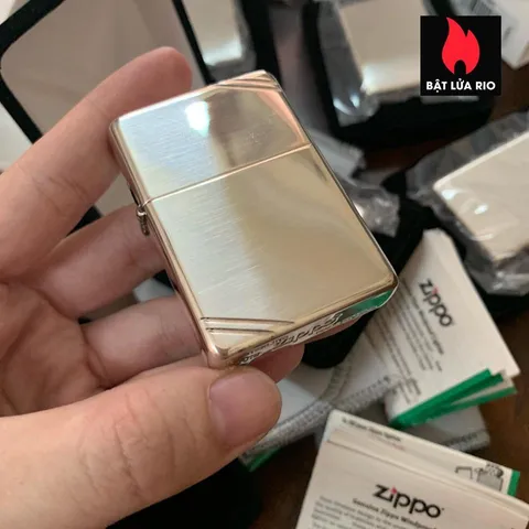 Zippo 14 Bạc Nguyên Khối Vintage - Bật Lửa Sang Trọng Phong Cách Cổ Điển cho Người Yêu Thích Sưu Tập