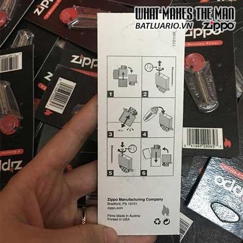 Đá Lửa Chính Hãng Zippo - Vỉ 6 Viên Lửa Màu Vàng, Phụ Kiện Bật Lửa Chất Lượng Mỹ, Hiệu Suất Tối Ưu