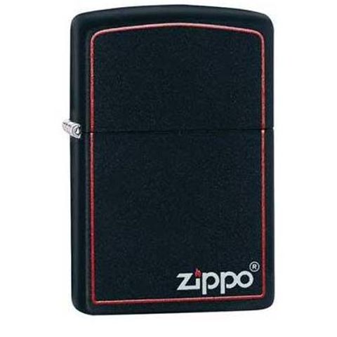 Zippo 218ZB Bật Lửa Matte Đen - Thiết Kế Độc Đáo với Logo và Viền Zippo - Quà Tặng Cho Người Yêu Thích Zippo