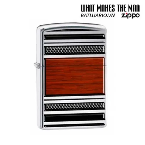 Bật Lửa Zippo 28676 - Bật Lửa Chống Gió Bằng Thép Và Gỗ, Hàng Chính Hãng Mỹ, Phụ Kiện Cao Cấp Dành Cho Người Yêu Thích Thời Trang