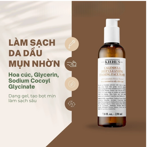 Sữa Rửa Mặt Kiehl's Hoa Cúc 230ml - Làm Sạch Dịu Nhẹ, Giảm Dầu, Phù Hợp Da Nhạy Cảm, Giữ Ẩm Tươi Mát