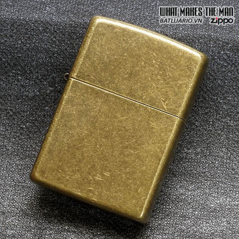 Bật Lửa Zippo Antique Brass 201FB - Đồng Vàng Giả Cổ, Chống Gió, Chính Hãng Mỹ - Hộp Quà Tặng Thân Thiện Môi Trường