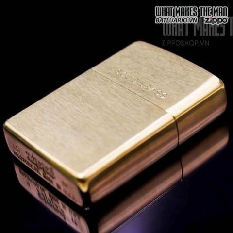 Bật Lửa Zippo Brushed Brass - Mẫu Độc Đáo Khắc Chữ, Chống Gió, Âm Thanh Bật Nắp Đặc Trưng, Hộp Quà Tặng Thân Thiện Môi Trường
