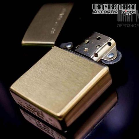 Bật Lửa Zippo Brushed Brass - Mẫu Độc Đáo Khắc Chữ, Chống Gió, Âm Thanh Bật Nắp Đặc Trưng, Hộp Quà Tặng Thân Thiện Môi Trường