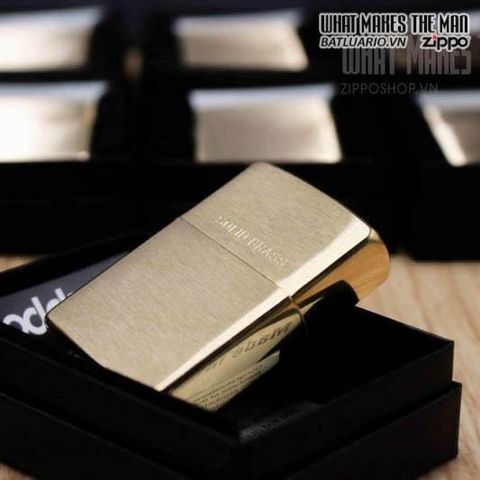 Bật Lửa Zippo Brushed Brass - Mẫu Độc Đáo Khắc Chữ, Chống Gió, Âm Thanh Bật Nắp Đặc Trưng, Hộp Quà Tặng Thân Thiện Môi Trường