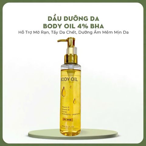 Dầu Dưỡng Thể Body Oil 4% BHA - Cấp Ẩm, Săn Chắc Da, Thấm Nhanh, Phù Hợp Với Da Khô, Sần, Tăng Độ Đàn Hồi