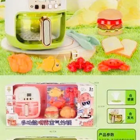 Bộ Đồ Chơi Nồi Chiên Không Dầu (689-16) Có Đèn Âm Thanh - Đồ Chơi Nấu Ăn Hấp Dẫn Cho Trẻ Em Từ 3 Tuổi Trở Lên