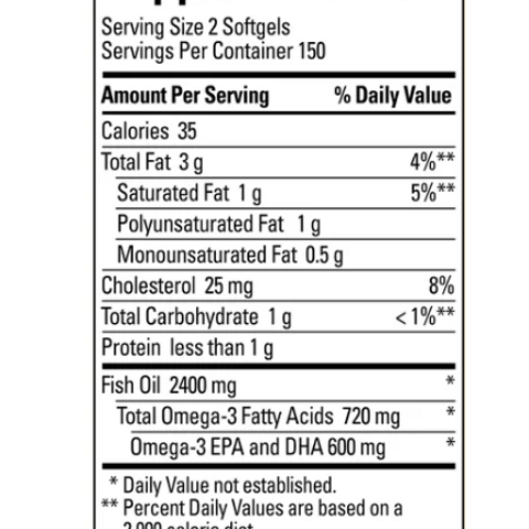 Viên uống dầu cá Nature Made Fish Oil 1200 mg Mỹ - Hộp 300 viên