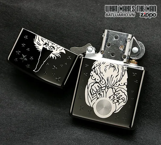 Bật Lửa Zippo 28644 - Thiết Kế Phép Thuật Wizard Fantasy Màu Đen Băng Chrome - Quà Tặng Độc Đáo Cho Người Sành Điệu