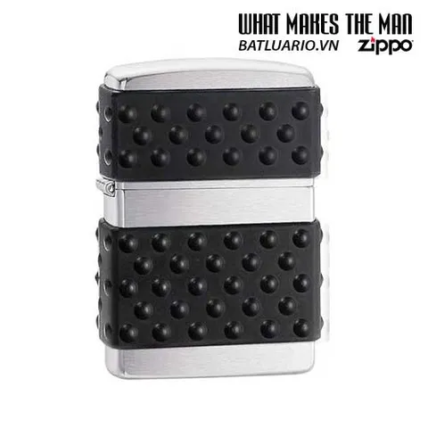 Bật Lửa Zippo 200ZP Black Zip Guard - Bật Lửa Crom Xước Đẹp, Quà Tặng Độc Đáo cho Tín Đồ Zippo