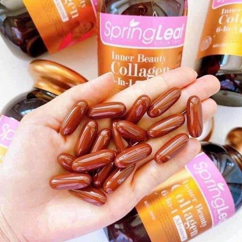 Viên uống Spring Leaf Collagen 6 in 1 90 viên - Hỗ trợ chăm sóc da, tóc, móng khỏe mạnh từ thiên nhiên, sản phẩm sức khỏe chất lượng cao