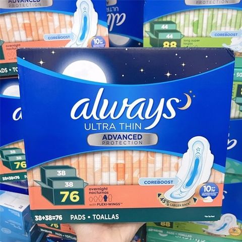 Băng Vệ Sinh Always Ultra Thin Advanced Protection 76 Miếng - Thiết Kế Siêu Mỏng, Thấm Hút Nhanh, Dành Cho Phụ Nữ Thoải Mái Hàng Ngày