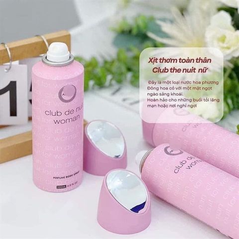 Xịt Khử Mùi Armaf Club De Nuit Body Spray Cho Nữ 200ml - Hương Thơm Quyến Rũ, Sang Trọng, Tiện Lợi, Lưu Hương Lâu Dài