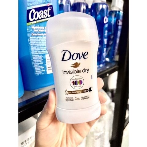 Lăn khử mùi Dove Invisible Solid 24H 40g – không ố màu