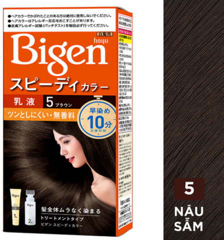 Nhuộm Tóc Bigen Số 5 Đen Ngả Nâu – lên màu chuẩn, bám màu lâu