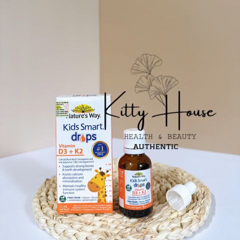 Dung Dịch Uống Vitamin D3 + K2 Nature's Way Kids Smart Drops 11ml - Tăng Cường Sức Khỏe Xương Cho Trẻ Em