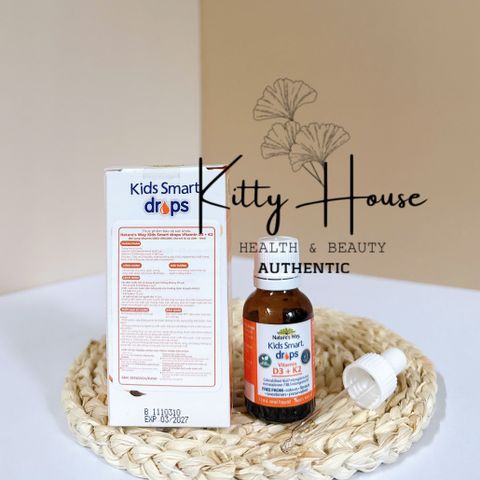 Dung Dịch Uống Vitamin D3 + K2 Nature's Way Kids Smart Drops 11ml - Tăng Cường Sức Khỏe Xương Cho Trẻ Em