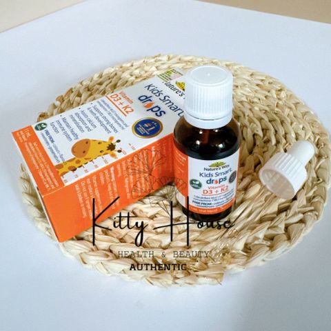 Dung Dịch Uống Vitamin D3 + K2 Nature's Way Kids Smart Drops 11ml - Tăng Cường Sức Khỏe Xương Cho Trẻ Em