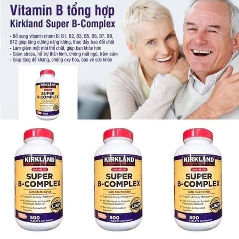 Viên uống Kirkland Super B Complex 500 viên – Bổ sung vitamin B hỗ trợ sức khỏe, tăng cường miễn dịch và giảm căng thẳng