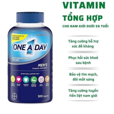 Viên uống One A Day Men’s Multivitamin 300 viên - Vitamin tổng hợp hỗ trợ sức khỏe nam giới, tăng cường năng lượng và đề kháng