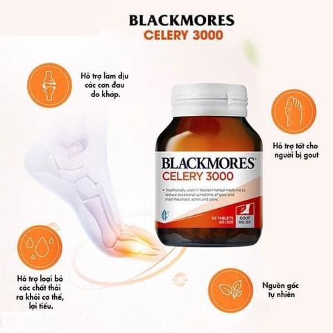 Viên uống Blackmores Celery 3000 50 viên - Hỗ trợ sức khỏe khớp, giảm acid uric cho người bị gút - Sản phẩm tự nhiên từ Úc