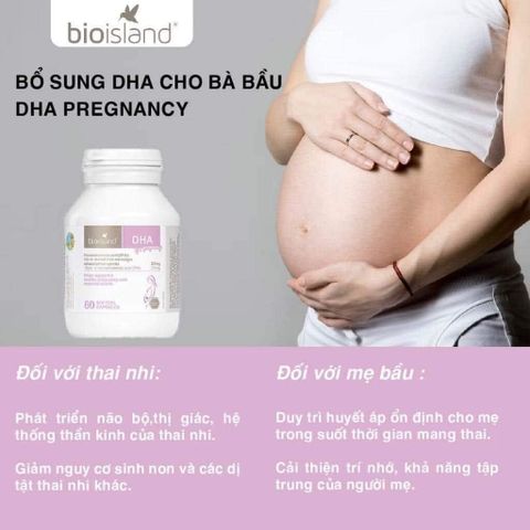 Viên uống DHA cho bà bầu BioIsland 60 viên - Bổ sung dinh dưỡng thiết yếu cho sự phát triển não bộ và thị giác thai nhi