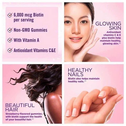 Viên Dẻo Hair, Skin & Nails Nature’s Bounty 250 Viên - Thực Phẩm Chức Năng Tăng Cường Sức Khỏe Tóc, Da, Móng Chinh Phục Mọi Khách Hàng