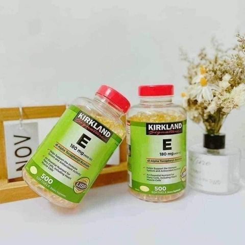 Viên uống Vitamin E thiên nhiên Kirkland Signature 400 IU - 500 viên chống oxy hóa, bảo vệ da và cải thiện sức khỏe tim mạch